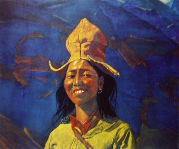 С.Н.Рерих. Девушка в желтом головном уборе